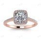 White Gold Cushion Moissanite Halo Ring  customdiamjewel 10 KT Rose Gold VVS-EF