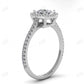 White Gold Cushion Moissanite Halo Ring  customdiamjewel   