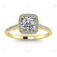 White Gold Cushion Moissanite Halo Ring  customdiamjewel 10 KT Yellow Gold VVS-EF