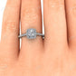White Gold Cushion Moissanite Halo Ring  customdiamjewel   