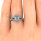White Gold Emerald Cut Moissanite Split Shank Engagement Ring  customdiamjewel   