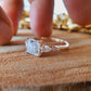 1.45CT Princess Cut Unique Moissanite Engagement Ring Set  customdiamjewel   
