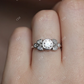0.66CTW Round And Pear Cut Moissanite Engagement Ring