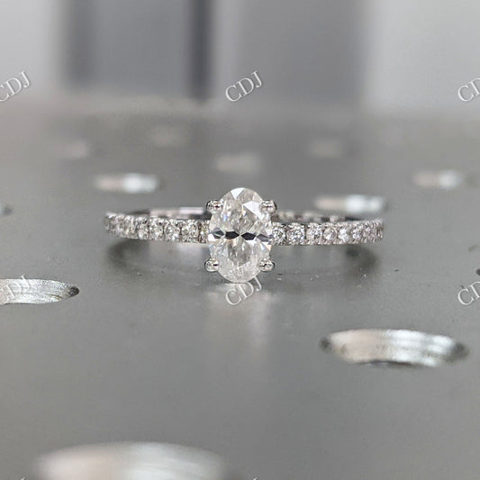 Oval Cut Moissanite White Gold Diamond Eternity Ring  customdiamjewel 10KT White Gold VVS-EF