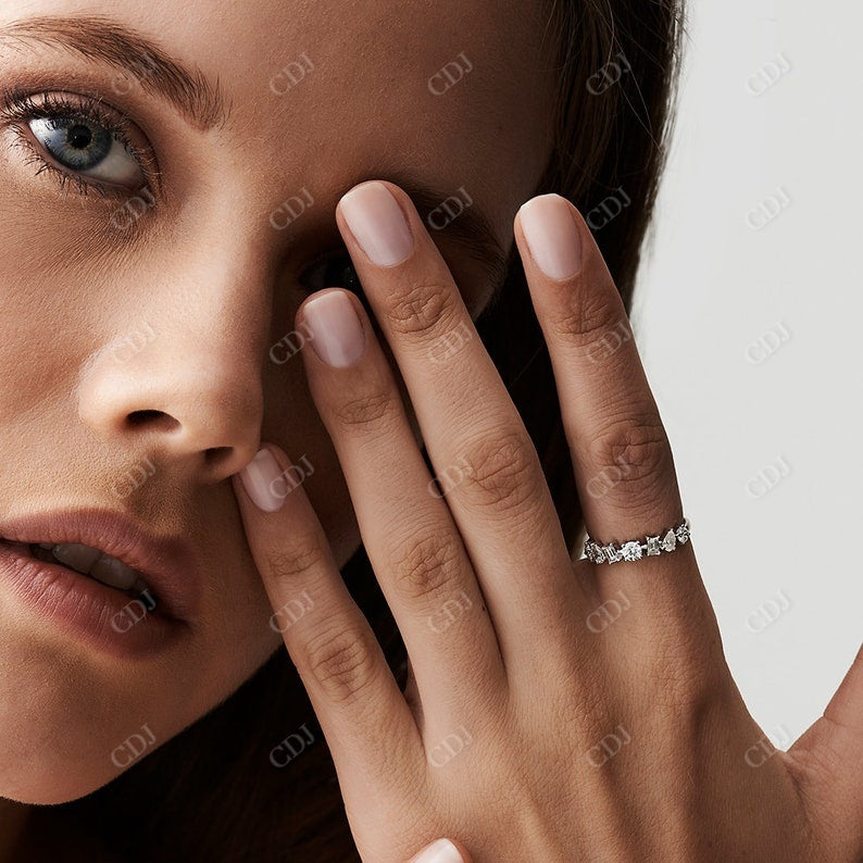 0.77CTW Multi Shape Lab Grown Diamond Wedding Band  customdiamjewel   