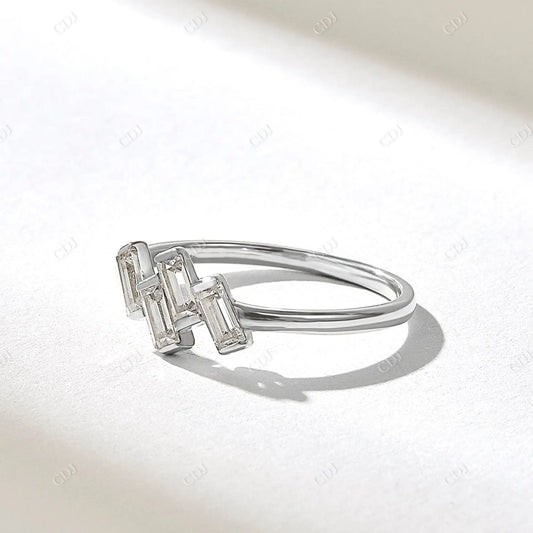 0.44CTW Baguette Cut CVD Four Stone Engagement Ring  customdiamjewel 10KT White Gold VVS-EF