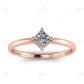 White Gold Thin Princess Cut Moissanite Delicate Ring  customdiamjewel 10 KT Rose Gold VVS-EF
