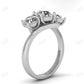 White Gold Offset 3 Stone Moissanite Twisted Band Ring  customdiamjewel   