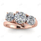 White Gold Offset 3 Stone Moissanite Twisted Band Ring  customdiamjewel 10 KT Rose Gold VVS-EF