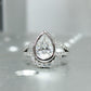 Pear Cut Bezel Moissanite Engagement Ring  customdiamjewel   