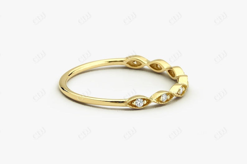 0.07CTW Lab Grown Diamond Milgrain Wedding Band  customdiamjewel   