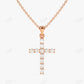 0.22CTW  Minimalist Moissanite Cross Necklace  customdiamjewel 10KT Rose Gold VVS-EF