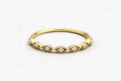 0.07CTW Lab Grown Diamond Milgrain Wedding Band  customdiamjewel 10KT Yellow Gold VVS-EF