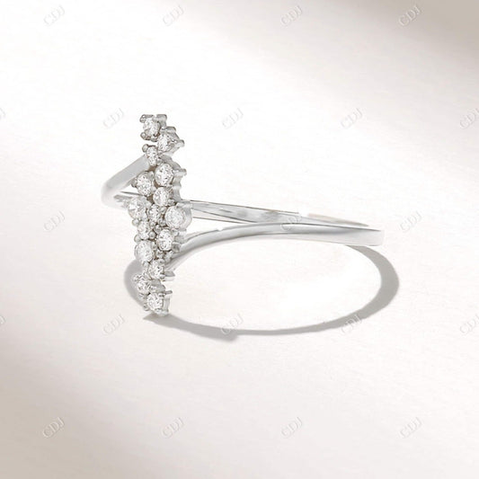 Round 0.13CTW Real Cluster Diamond Engagement Ring  customdiamjewel 10KT White Gold VVS-EF