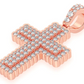 0.75CTW Half Bezel Cross Pendant  customdiamjewel   