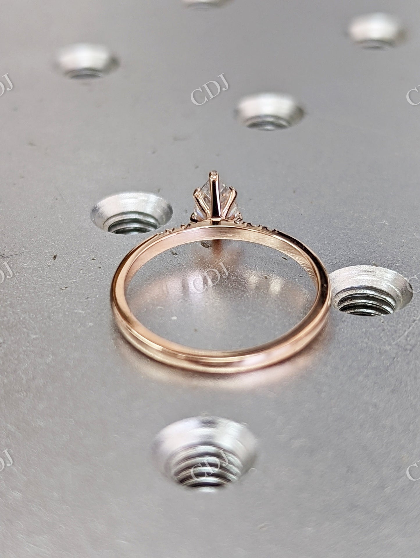 Dainty & Simple Pear Cut Moissanite Engagement Ring  customdiamjewel   
