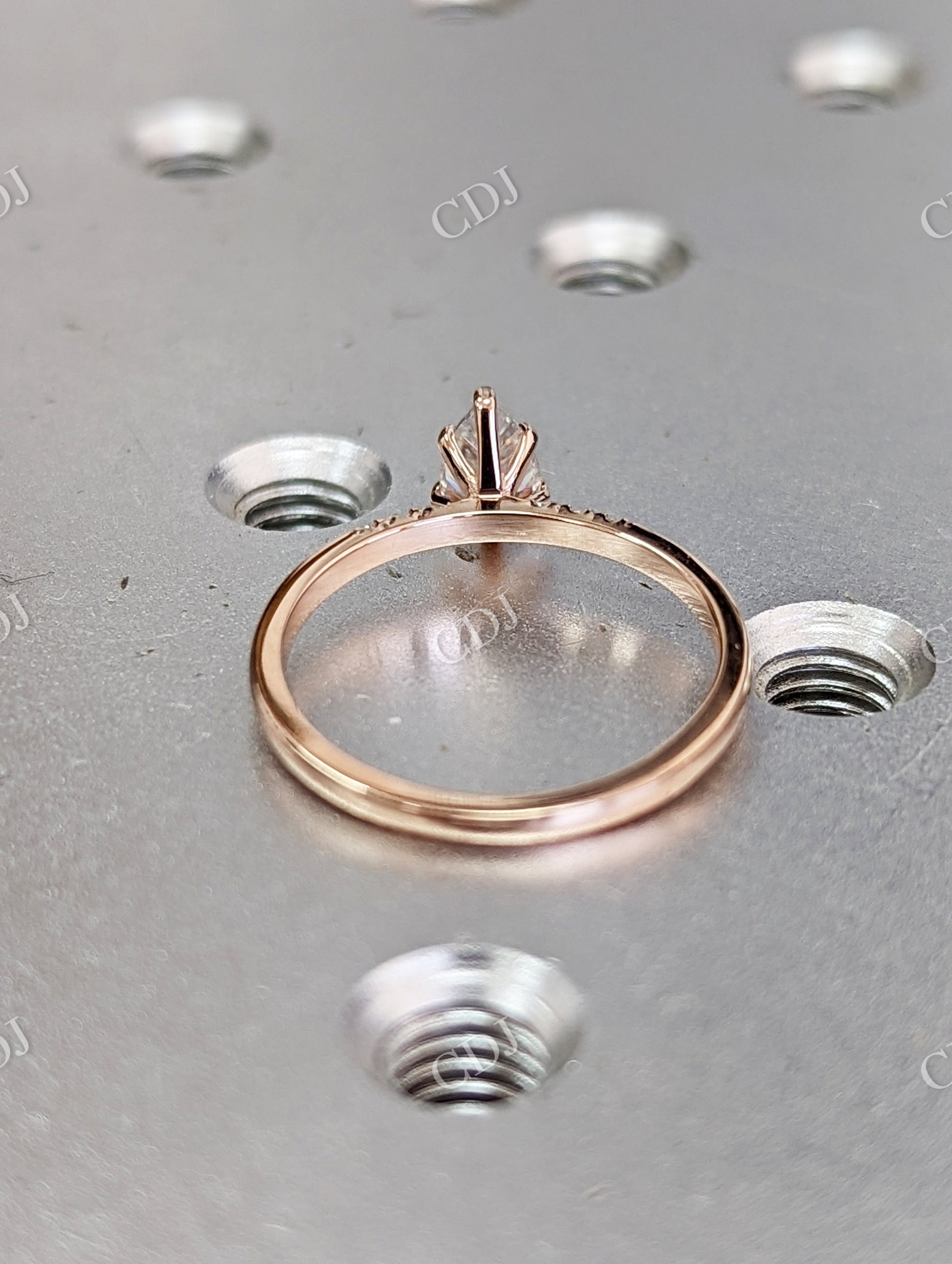 Dainty & Simple Pear Cut Moissanite Engagement Ring  customdiamjewel   