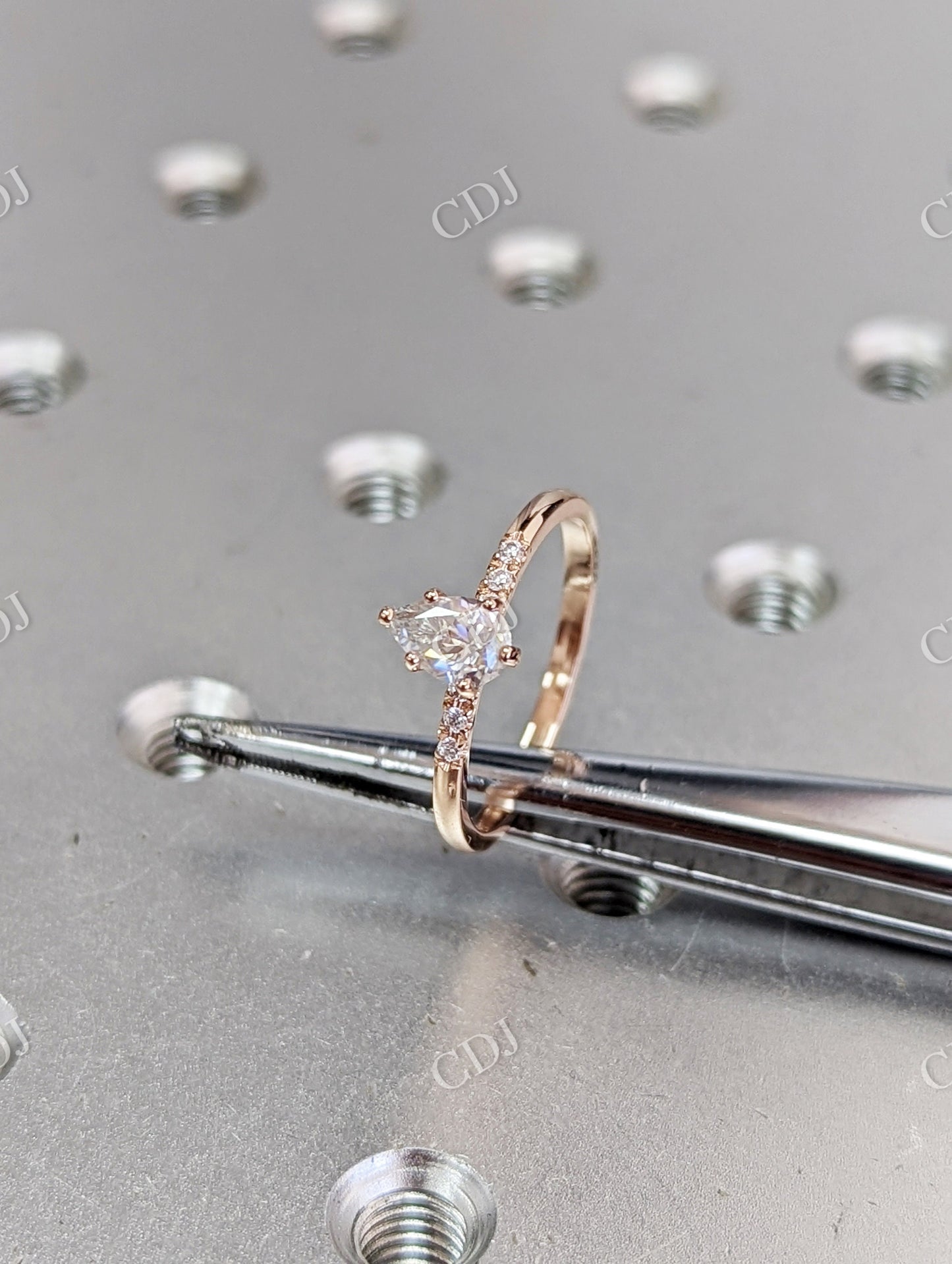 Dainty & Simple Pear Cut Moissanite Engagement Ring  customdiamjewel   