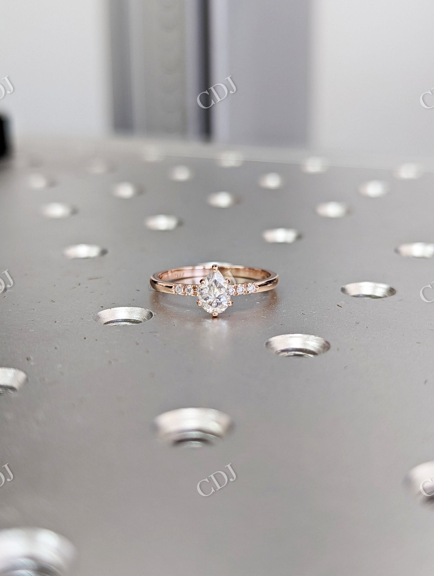 Dainty & Simple Pear Cut Moissanite Engagement Ring  customdiamjewel   