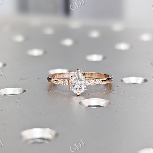 Dainty & Simple Pear Cut Moissanite 14k Rose Gold Engagement Ring  customdiamjewel   