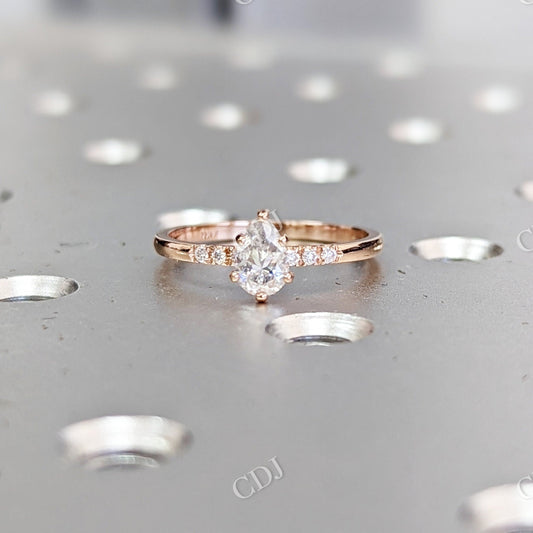 Dainty & Simple Pear Cut Moissanite Engagement Ring  customdiamjewel 10 KT Rose Gold VVS-EF
