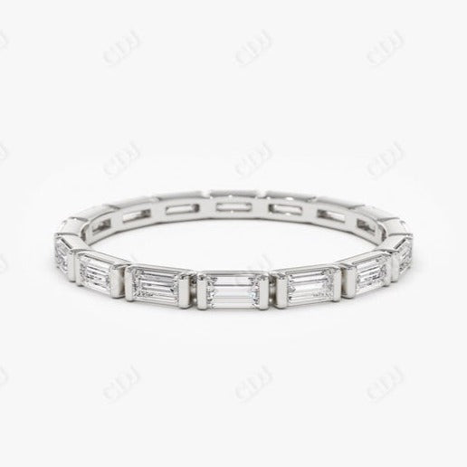 0.64CTW Eternity Baguette Lab Grown Diamond Wedding Band  customdiamjewel 10KT White Gold VVS-EF