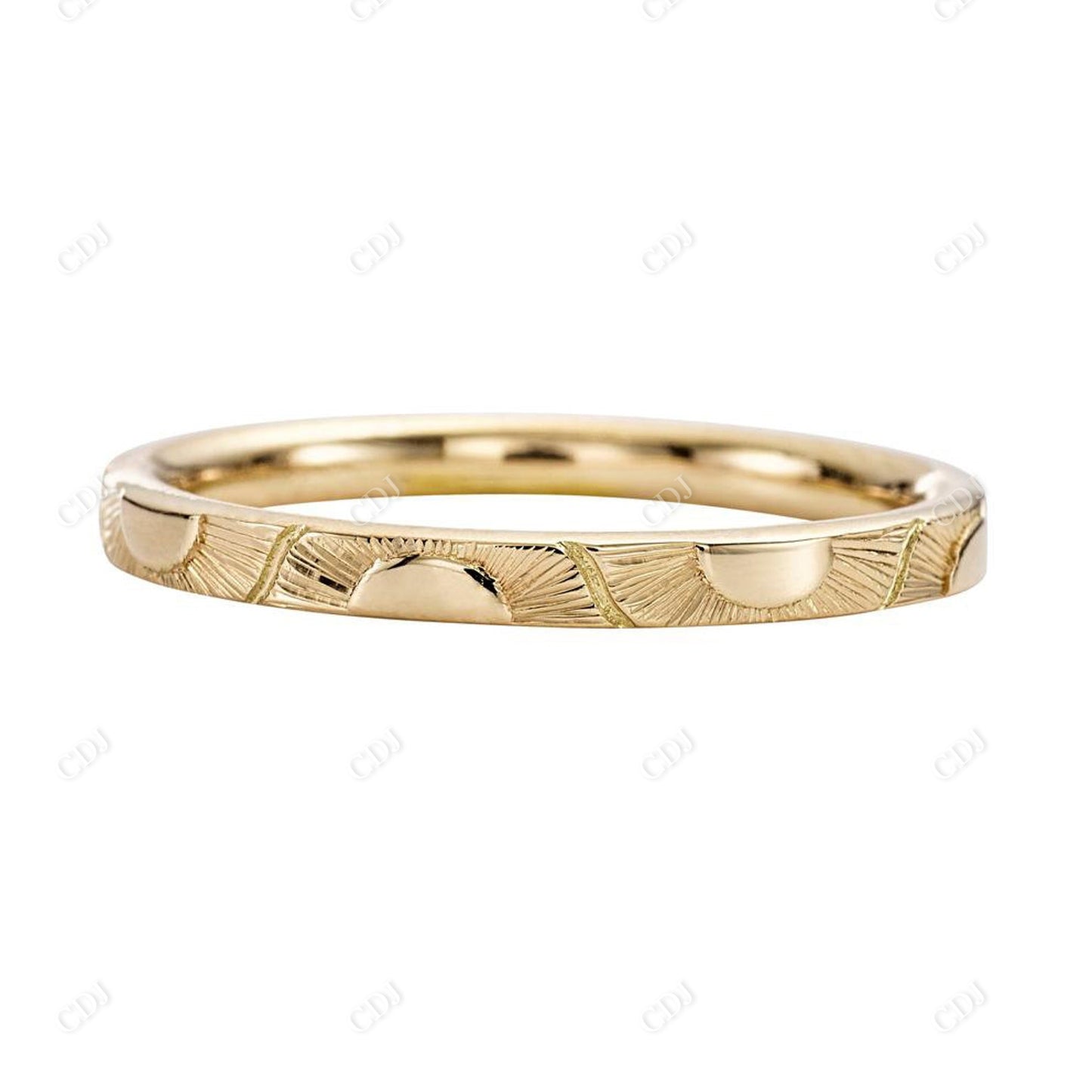 Sun Hand Engraved Wedding Band For Woman  customdiamjewel 10KT Yellow Gold 