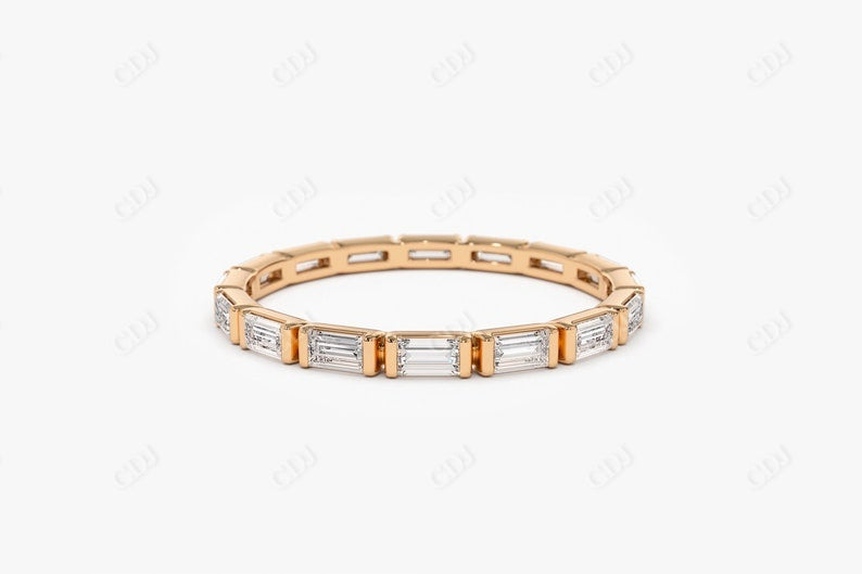 0.64CTW Eternity Baguette Lab Grown Diamond Wedding Band  customdiamjewel 10KT Rose Gold VVS-EF