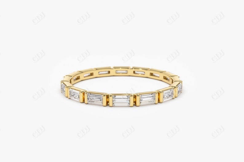0.64CTW Eternity Baguette Lab Grown Diamond Wedding Band  customdiamjewel 10KT Yellow Gold VVS-EF