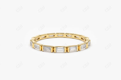 0.64CTW Eternity Baguette Lab Grown Diamond Wedding Band  customdiamjewel 10KT Yellow Gold VVS-EF