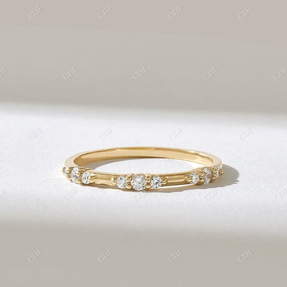 0.15CTW Round Lab Grown Diamond Minimalist Wedding Band  customdiamjewel 10KT Yellow Gold VVS-EF