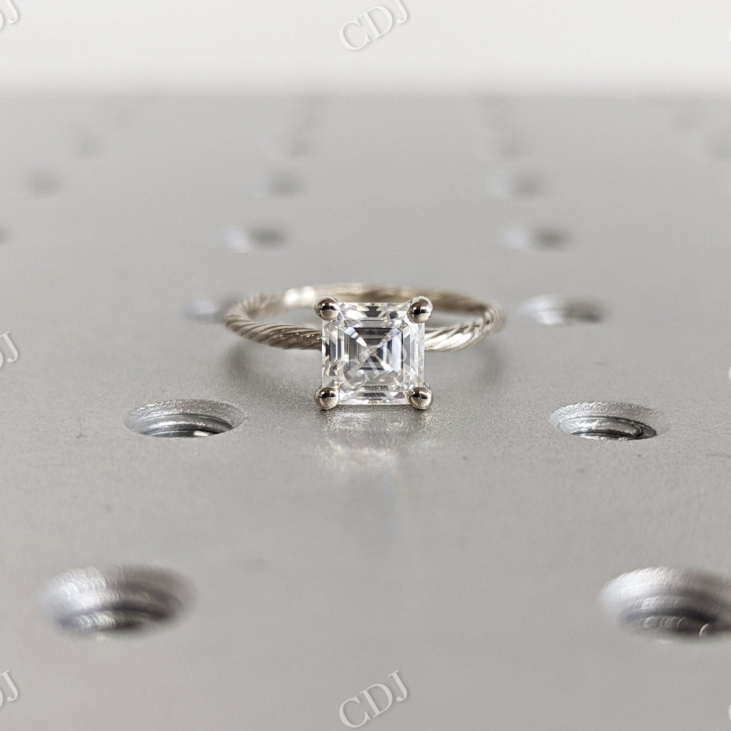 Twig Princess Cut Nature Inspired Moissanite Engagement Ring  customdiamjewel 10 KT White Gold VVS-EF