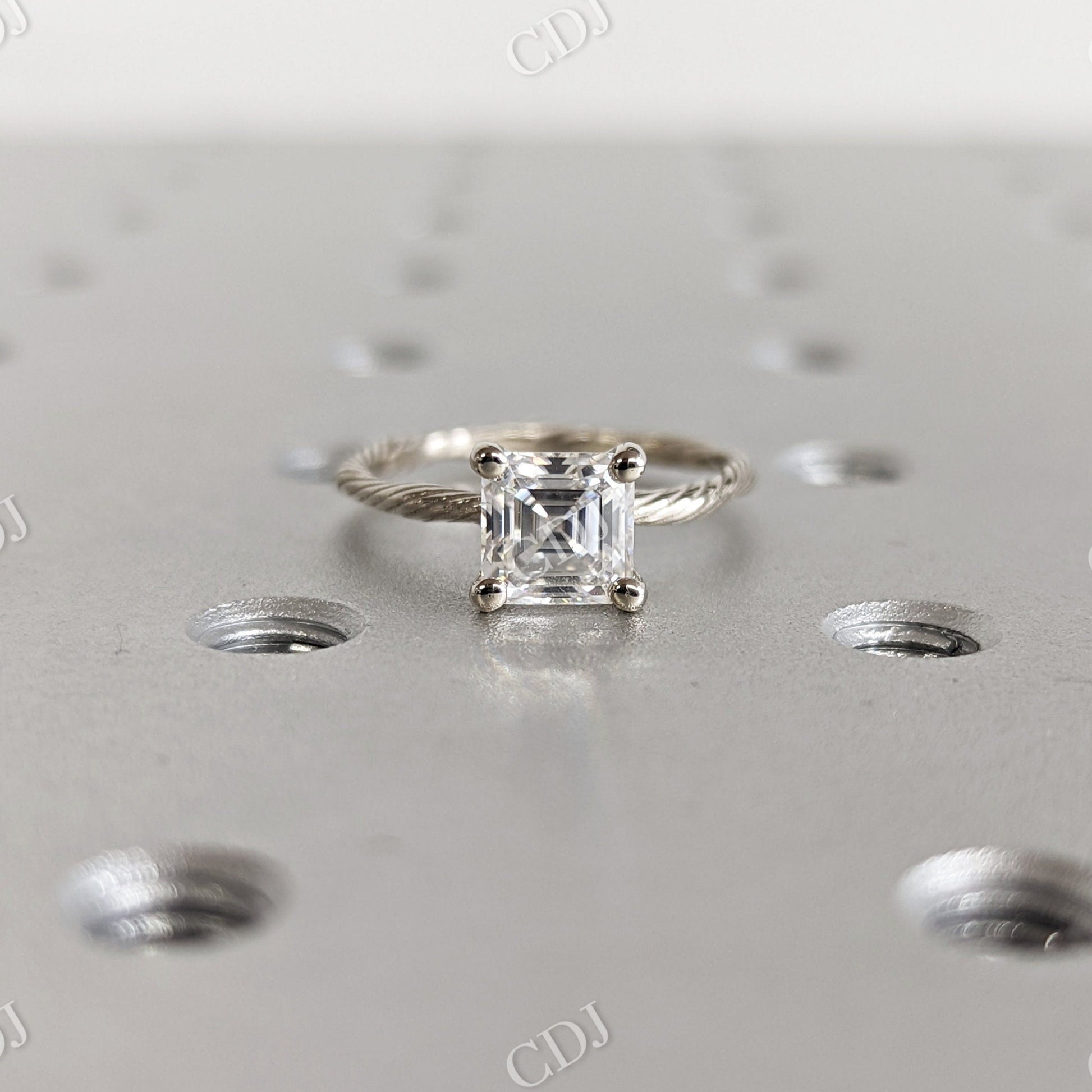 Twig Princess Cut Nature Inspired Moissanite Engagement Ring  customdiamjewel 10 KT White Gold VVS-EF