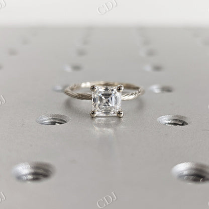 Twig Princess Cut Nature Inspired Moissanite Engagement Ring  customdiamjewel 10 KT White Gold VVS-EF