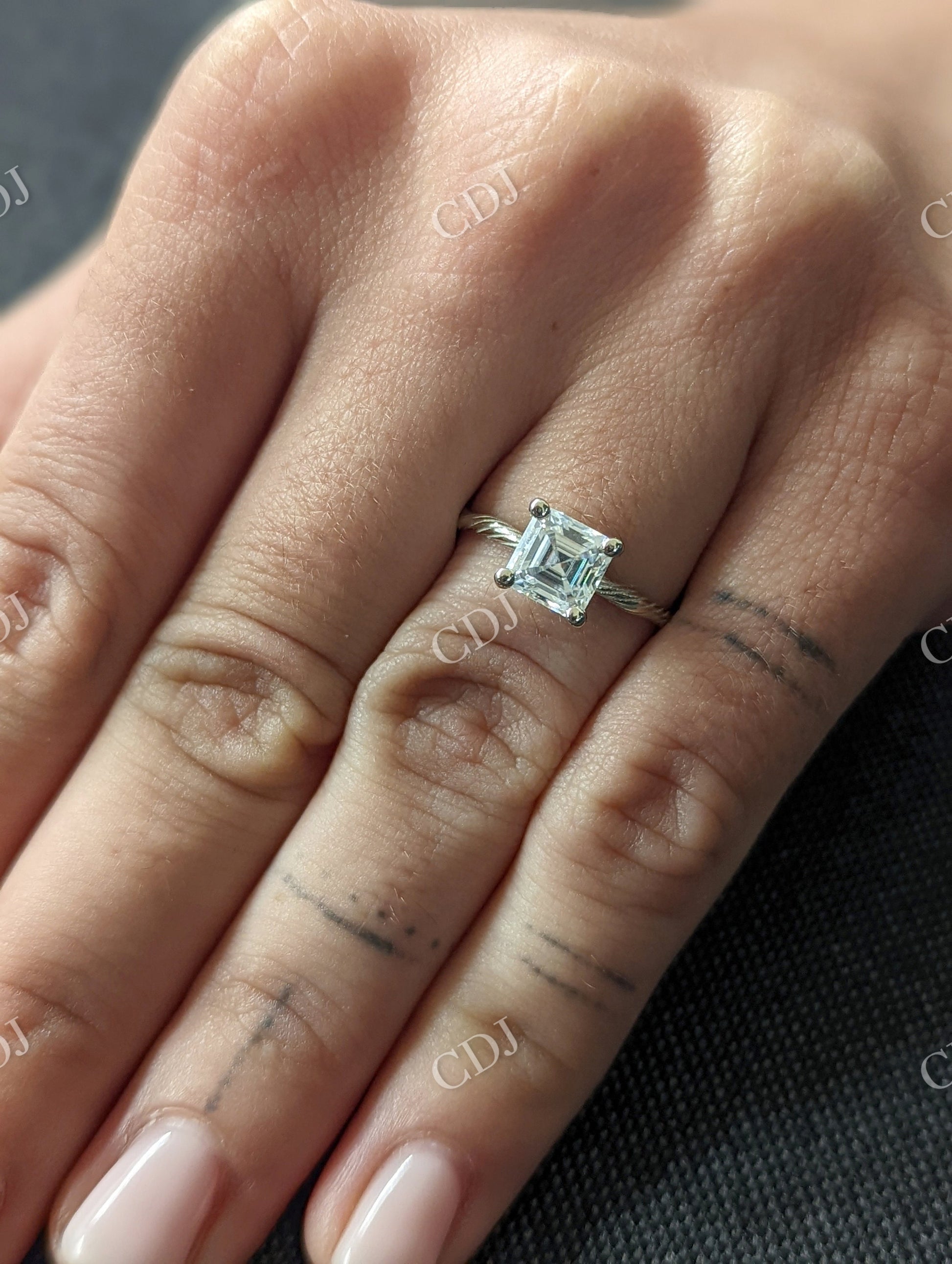 Twig Princess Cut Nature Inspired Moissanite Engagement Ring  customdiamjewel   