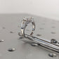 Unique Hexagon Round Moissanite Hexagon Bezel Setting Ring  customdiamjewel   