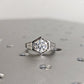 Unique Hexagon Round Moissanite Hexagon Bezel Setting Ring  customdiamjewel Sterling Silver White Gold VVS-EF