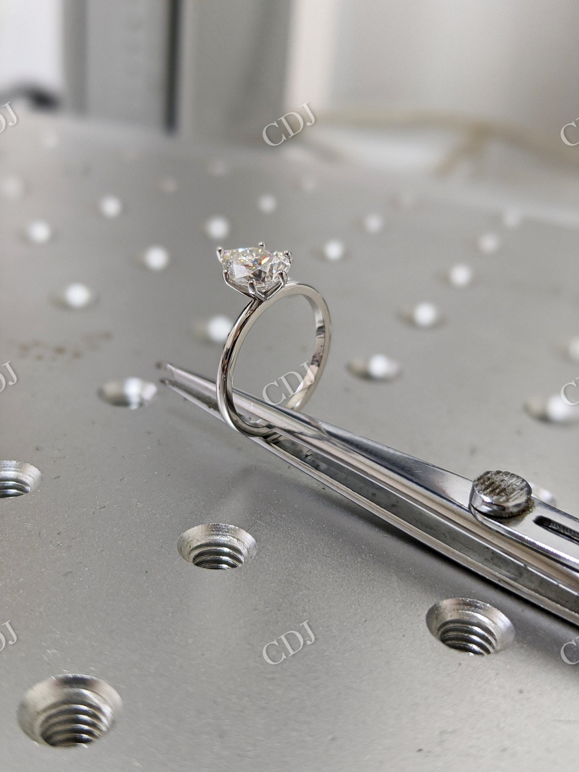 Water Drop Shape Moissanite Solitaire Engagement Ring  customdiamjewel   