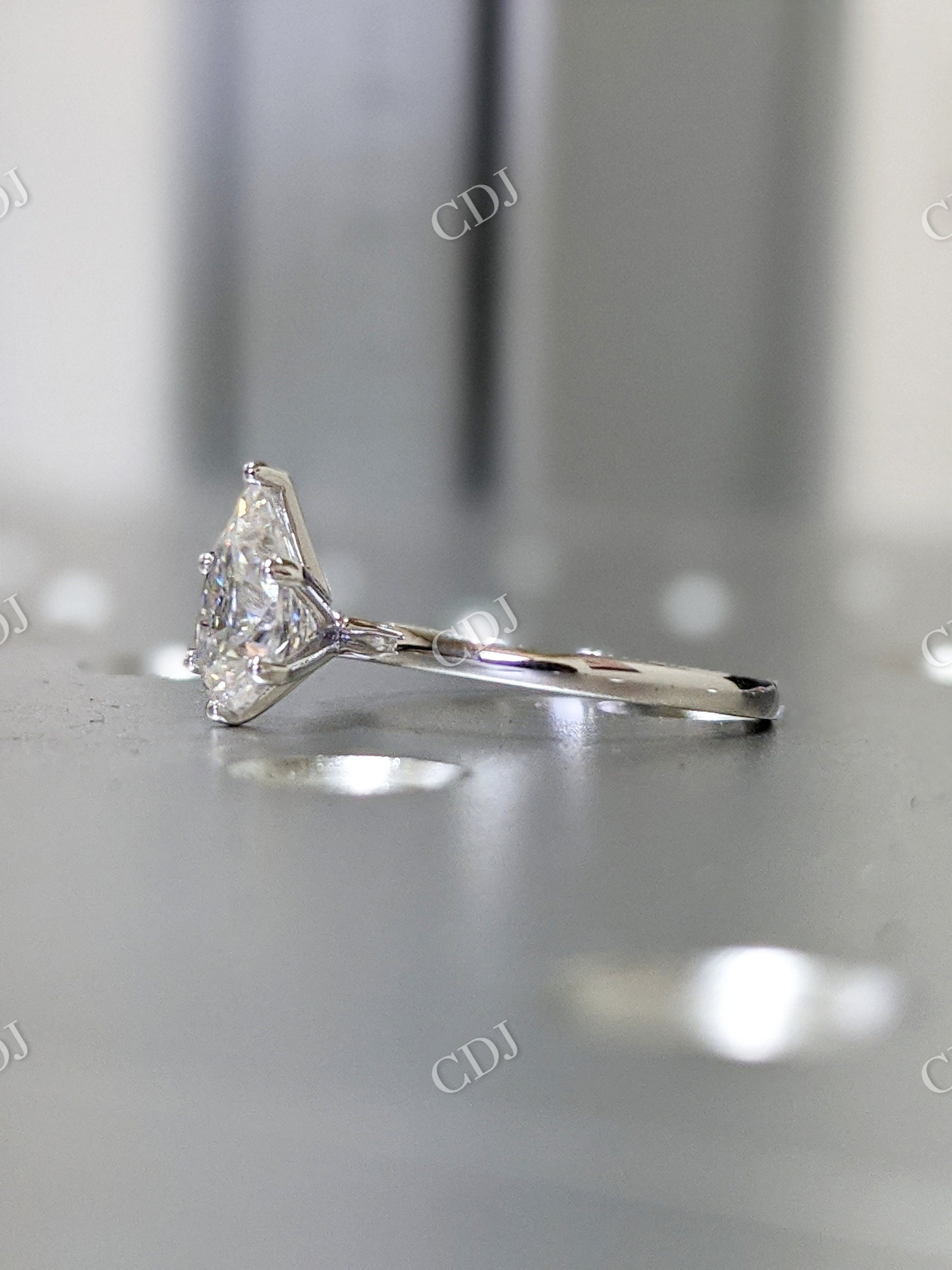 Water Drop Shape Moissanite Solitaire Engagement Ring  customdiamjewel   