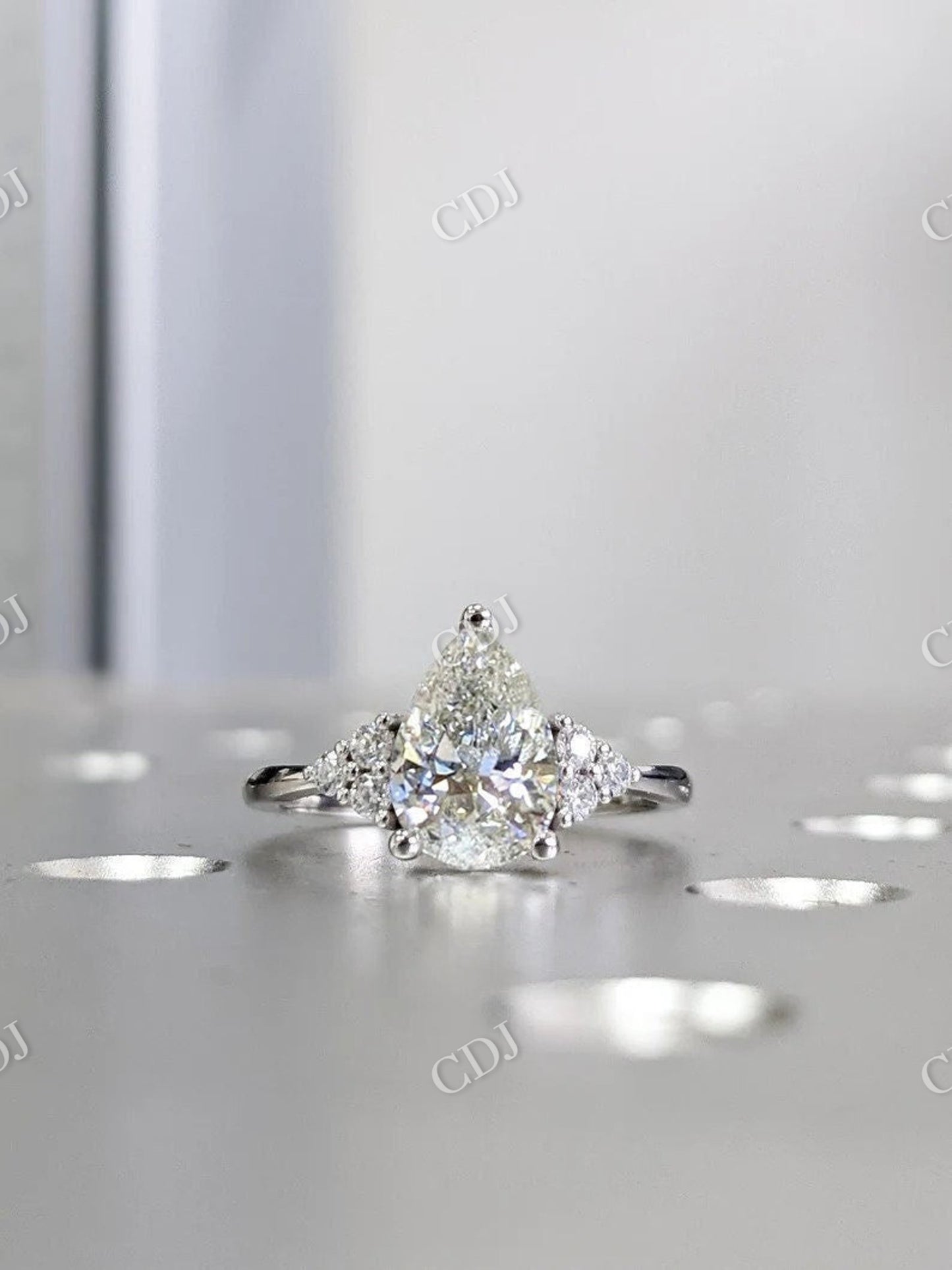 Pear Cut Moissanite Engagement Ring For Women  customdiamjewel   