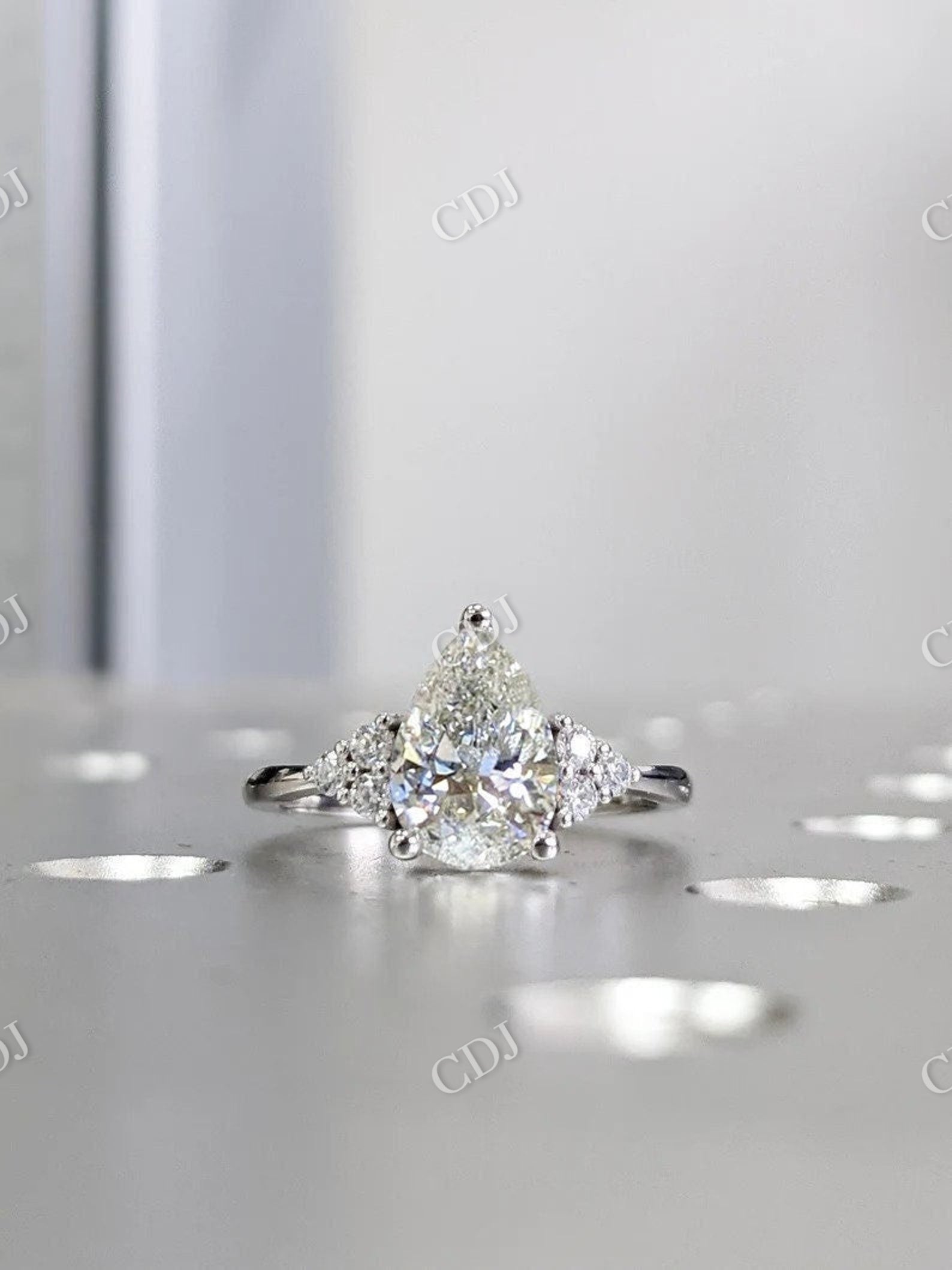Pear Cut Moissanite Engagement Ring For Women  customdiamjewel   