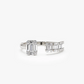 0.55CTW Floating Baguette Cut Lab Grown Diamond Unique Cocktail Band  customdiamjewel 10KT White Gold VVS-EF