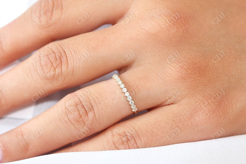 0.32CTW Natural Diamond Solid Gold Half Eternity Minimalist Band  customdiamjewel   