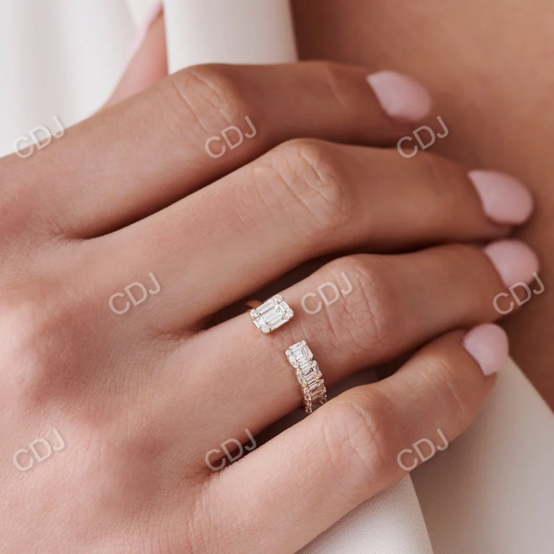 0.55CTW Floating Baguette Cut Lab Grown Diamond Unique Cocktail Band  customdiamjewel   