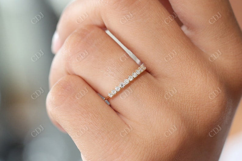 0.32CTW Natural Diamond Solid Gold Half Eternity Minimalist Band  customdiamjewel   