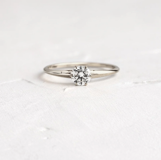 Moissanite Solitaire Engagement Ring  customdiamjewel 10KT White Gold VVS-EF
