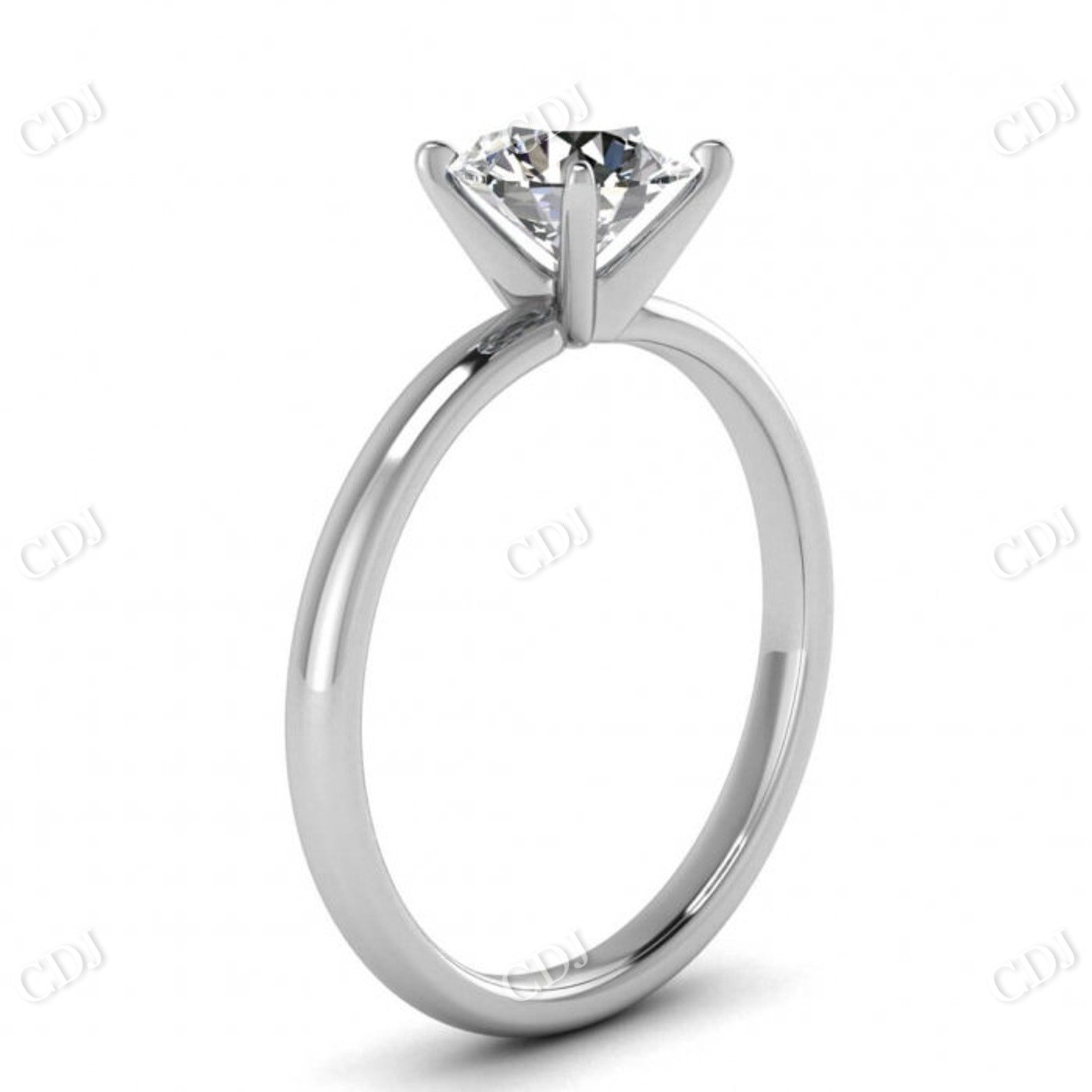 Cushion Cut Moissanite Plain Band Engagement Ring  customdiamjewel   