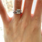 Emerald Cut Three Stone Moissanite Engagement Ring  customdiamjewel   