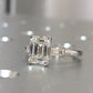 Emerald Cut Three Stone Moissanite Engagement Ring  customdiamjewel   