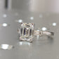 Emerald Cut Three Stone Moissanite Engagement Ring  customdiamjewel   